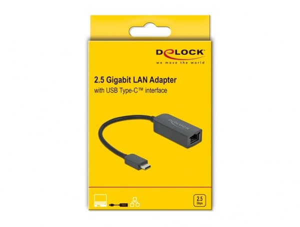 Sovitin USB Delock 66645 USB-C - RJ45 Musta (66645)