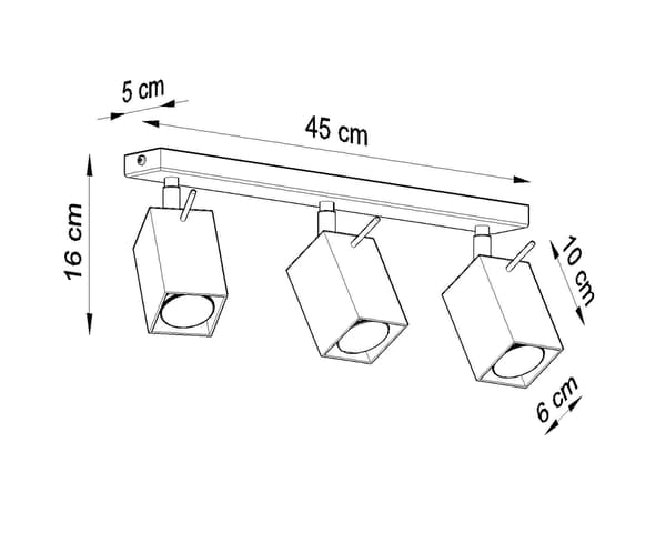 Taklampa MERIDA 3 vit