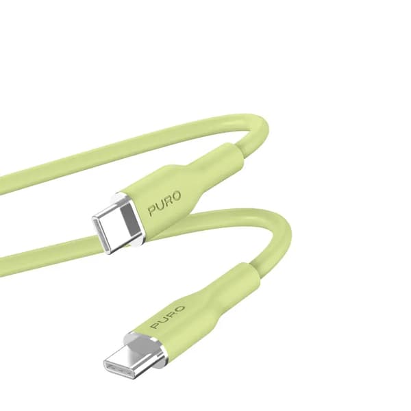 PURO ICON Soft Cable — USB-C til USB-C kabel 1,5 m (Matcha Grøn)