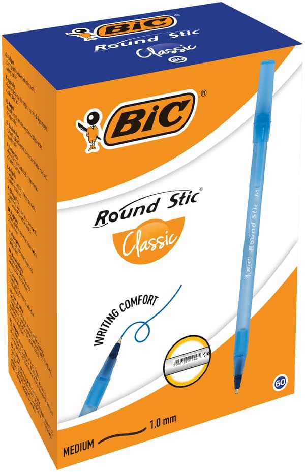 Lang beskrivelse Rund Stick blå med kode (60 stk) BIC