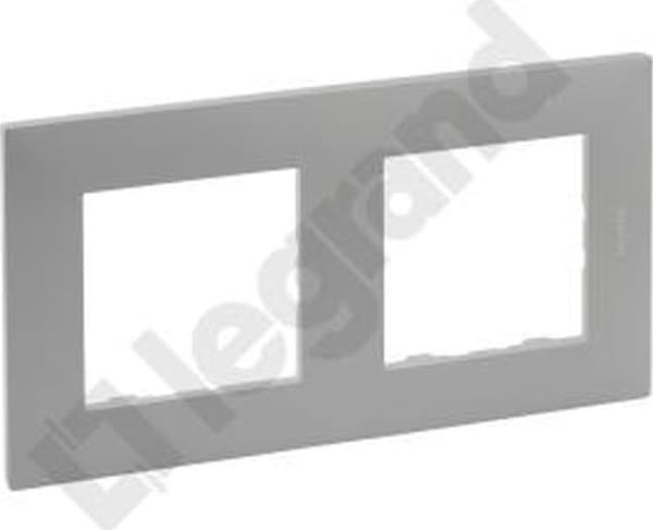 Legrand Niloe Step - dobbeltramme 2x - farve aluminium 863392