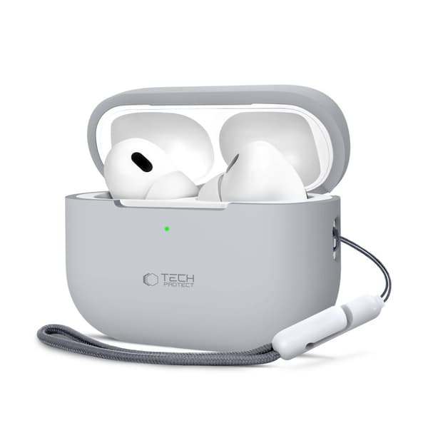 TECH-PROTECT SILIKONE APPLE AIRPODS PRO 1/2 CRAYON GRÅ