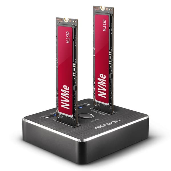 Axagon ADSA-M2C NVMe SSD Dubbel Dockningsstation