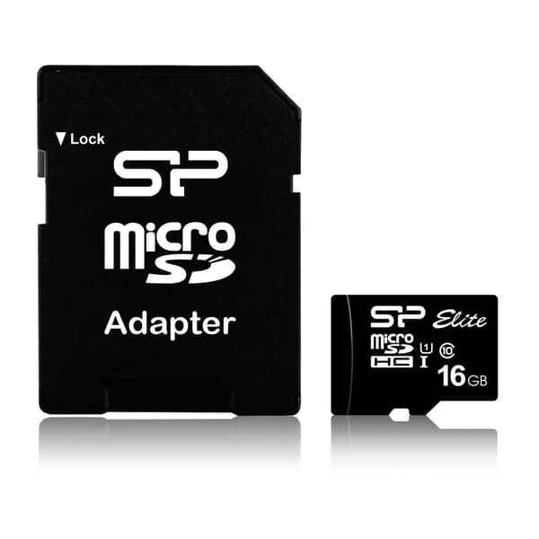 Silicon Power Elite UHS-I 16GB, microSDHC, Flashminnesklass 10, SD-adapter