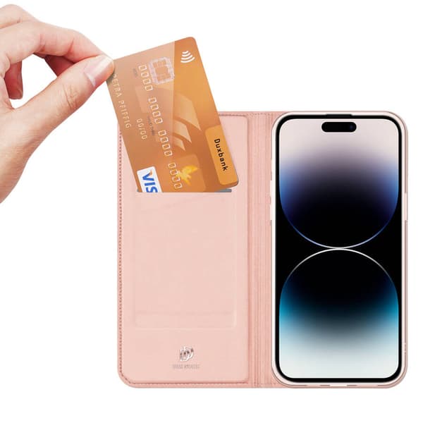 Dux Ducis Skin Pro Plånboksfodral för iPhone 15 Pro – Rosa