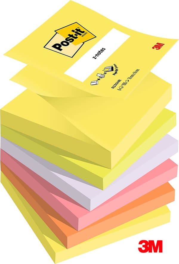 Post-It Neon Klæbenotesbog 100k [mm:] 76x76 (R330-NR)