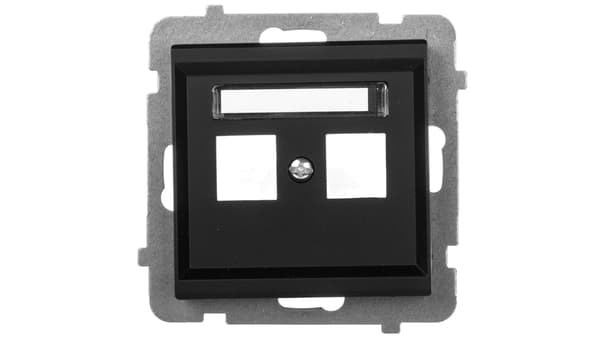 Ospel Dobbelt stikkontakthus SONATA sort metallic (GPK-2r/p/33)