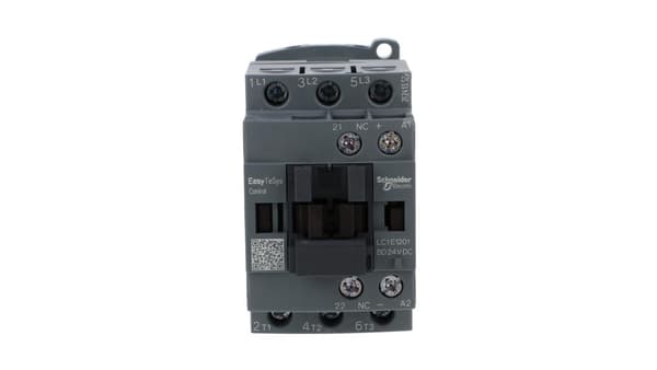 Effektkontaktor Easy TeSys Control AC-3, 12A, 3P (1NC), 24V DC Spole LC1E1201BD