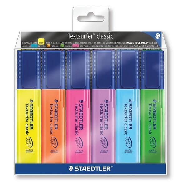 Textsurfer overstregningspenne 6 farver