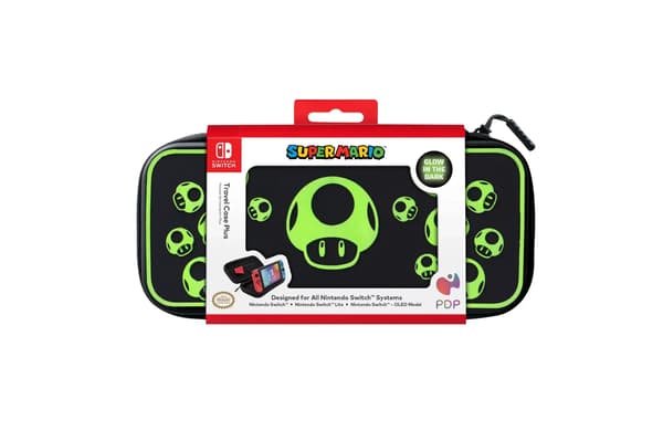 PDP NINTENDO SWITCH REJSETASKE PLUS - 1-UP GLOW IN THE DARK