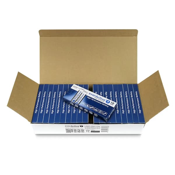 BATTERIER EVERActive PRO ALKALINE LR03 AAA 10 STK. ÆSKE