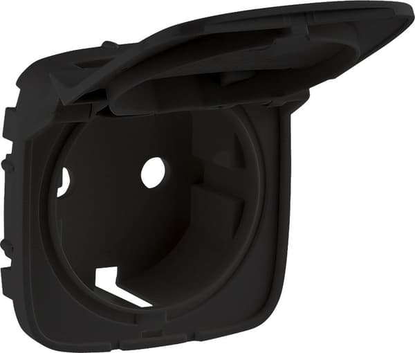 VALENA ALLURE SCHUKO enkelt stikkontaktmærke 2p+med klap sort 754848