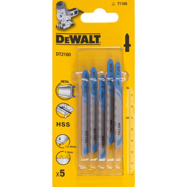Dewalt sticksågsblad typ T HSS76x50mm 5st. för metall (DT2160)