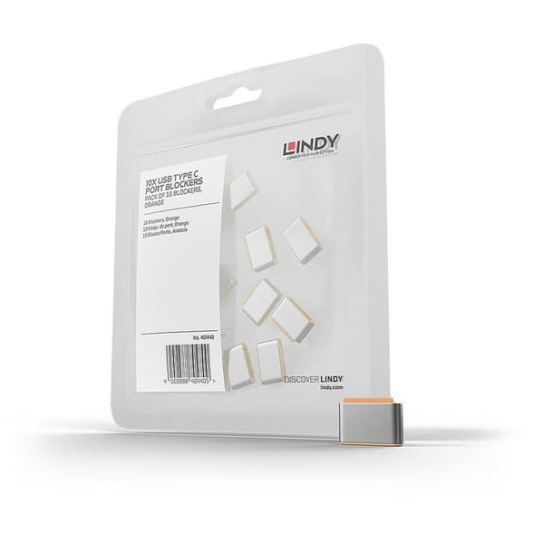 Lindy USB Typ C Portblockerare, orange, 10 st