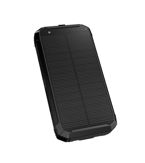 PLATINET POWERBANK TRÅDLØS OPLADER 15W SOLPANEL 2X USB-A + USB-C [46030]