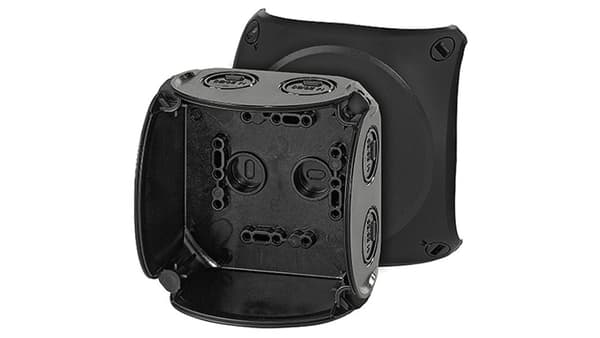 Hensel Udendørs fordelerdåse 104x104x70mm IP66/67 sort - KF 0400 B