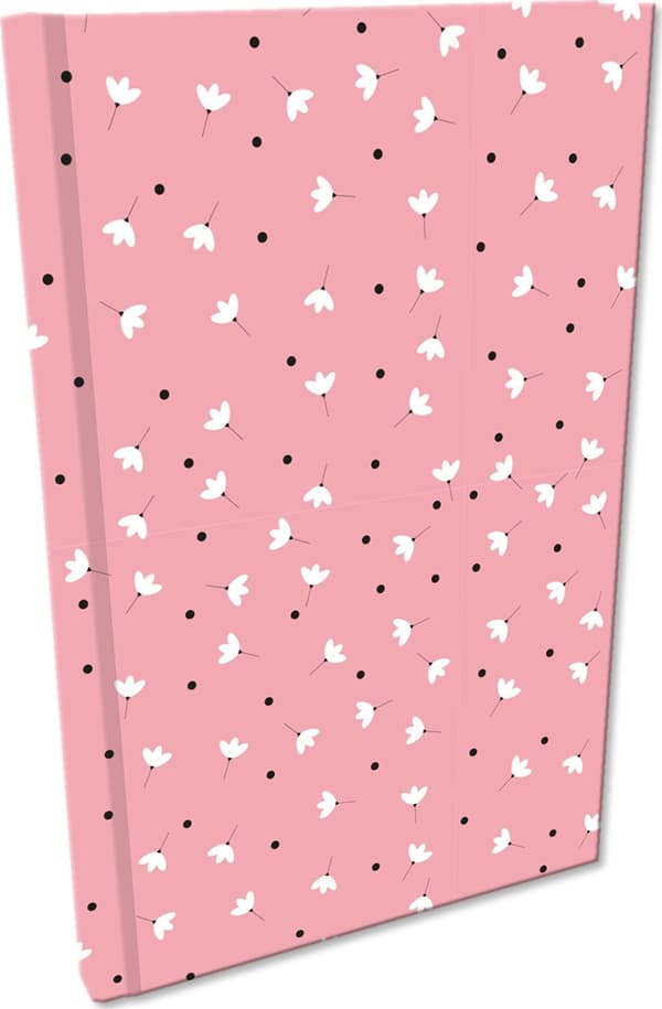 Anteckningsbok A5 rutig Soft Touch Flowers vit i rosa
