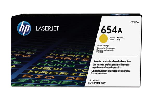 Original Toner HP 654A Gul