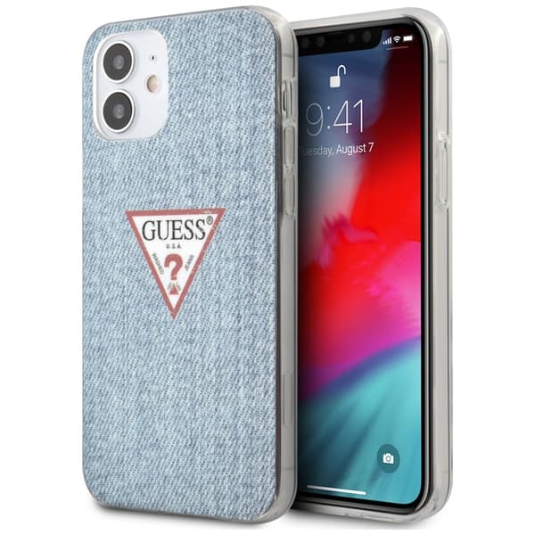 Guess GUHCP12SPCUJULLB iPhone 12 mini 5.4\" Blå/Ljusblå Hardcase Jeans Collection