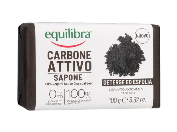 Equilibra Terning Sæbe Carbo Detox 100% Vegetabilsk Detox Sæbe 100g