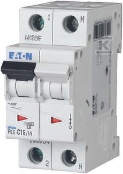 Adapterafbryder 1P+N B 16A 6kA AC PL6-B16/1N 106028