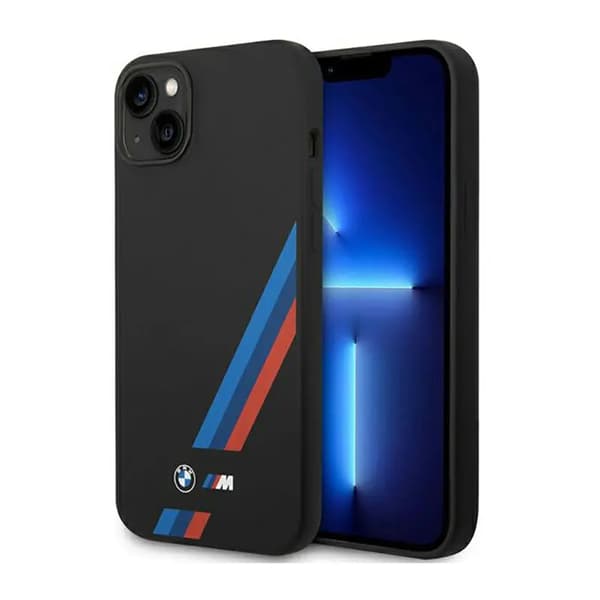 Etui BMW BMHCP14M22SOTK iPhone 14 Plus 6.7\" sort/sort Silikone Skrå Striber