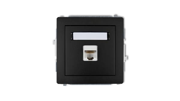 Karlik DECO Computerstik enkelt 1xRJ45, kat. 5e, 8-benet mat sort 12DGK-1