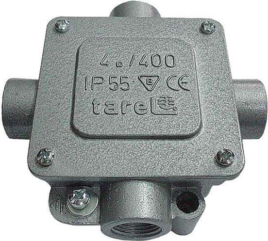 Metalfadeboks 5-spors 4mm2 3 indgange IP55 015