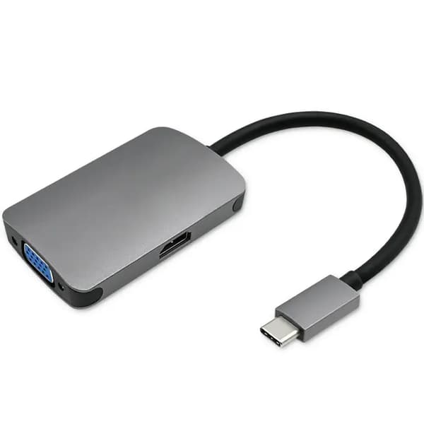 Qoltec USB-C-station/replikator - HDMI - VGA Grå (50380)
