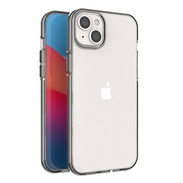 Spring Case Cover til iPhone 14 Plus Silikonecover med ramme sort
