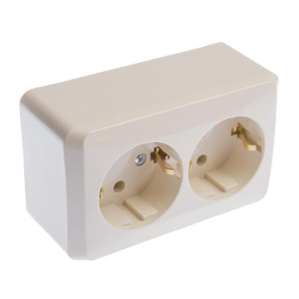 Prima kaksoispistorasia maadoituksella SCHUKO beige prima WDE001148
