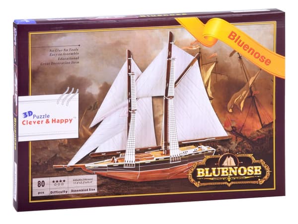 3D-palapeli purjelaiva BLUENOSE 80 osaa ZA2906
