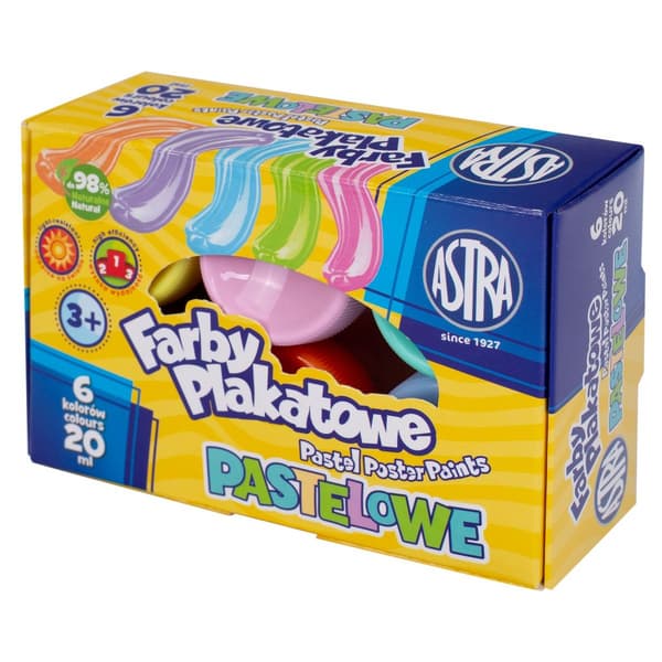 Plakatmaling pastel 6 farver 20ml ASTRA