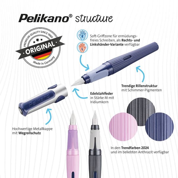 Fyldepen Pelikano Structure P480 M grå