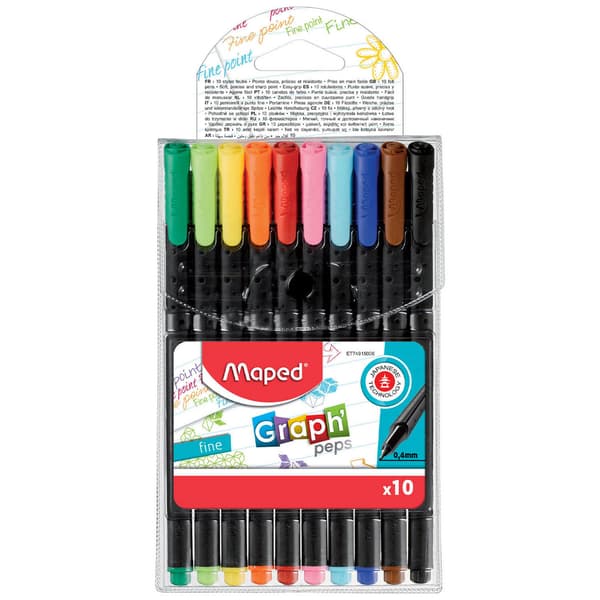 Maped Graph'Peps 0,4 mm fineliner 10 farver