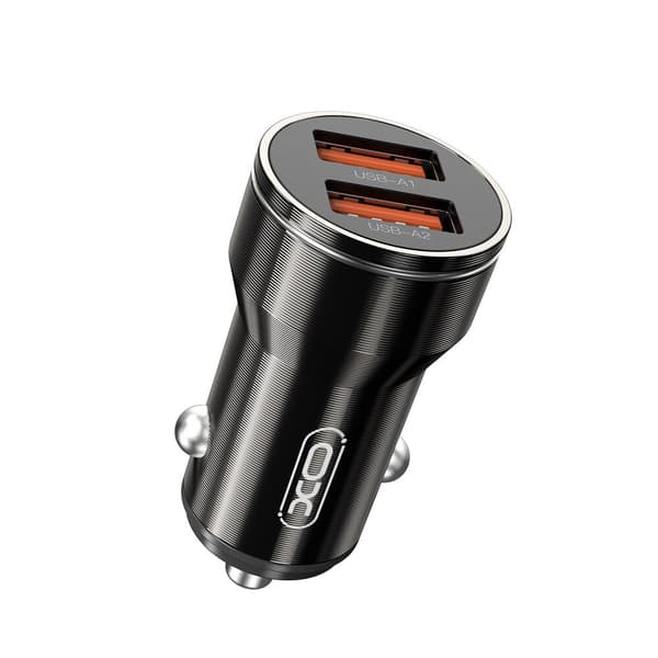 XO autolaturi CC48 2x USB 2.4A musta + USB-C-kaapeli