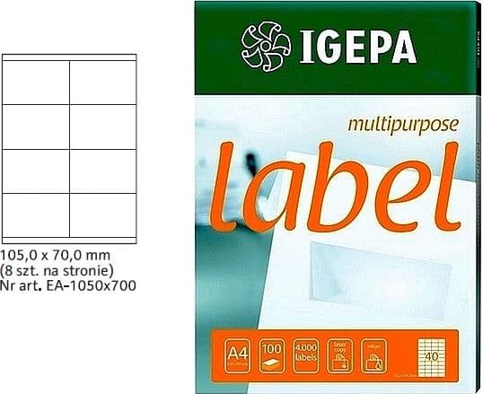 Bordsdekal A4 IGEPA 105 X 70.0 MM VIT (100)