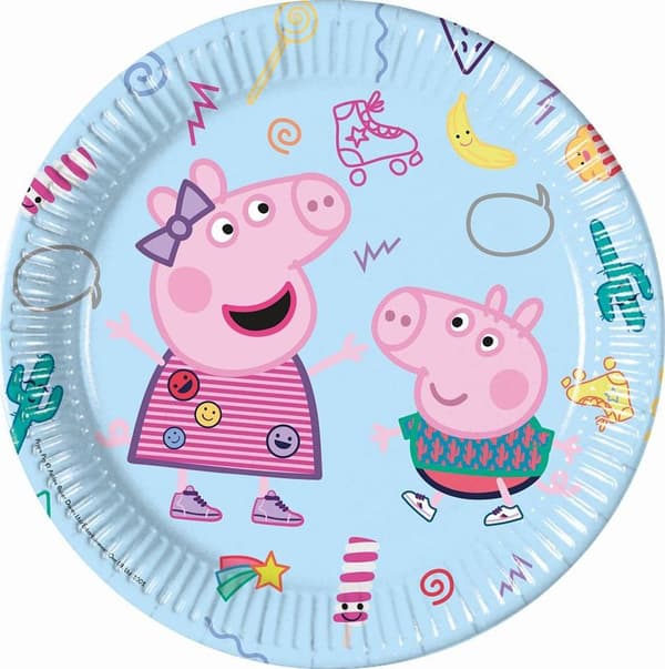 Paperilautaset Pipsa Possu 23cm 8kpl Godan