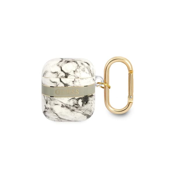 Guess GUA2HCHMAG AirPods -suojakotelo, harmaa/harmaa Marble Strap Collection
