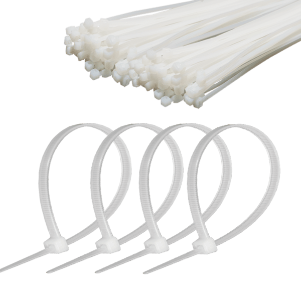 Buntband 3,6 mm/20 cm vit Cabletech 100 st