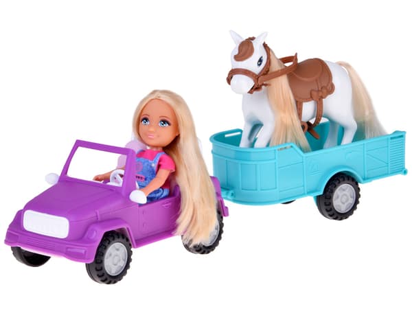 Ankiki Set: Bondedocka med häst, bil och släp ZA5881