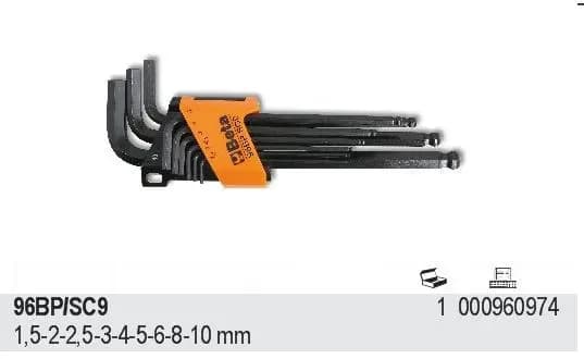 Beta Tools KUUSIOKOLOAIMET 1,5-10MM 9KPL 96BP/SC9 BETA UTENSILI S.P.A.