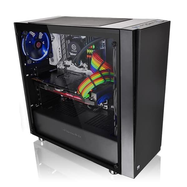 Thermaltake Versa J21 karkaistu lasi musta