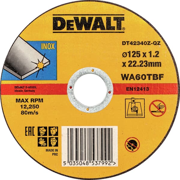 DEWALT METALSKÆRESKIVE 125 x 1,2 x 22,2 mm INOX - 1 stk