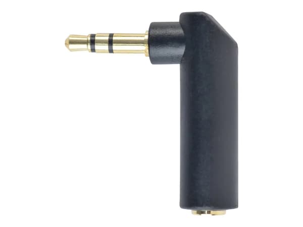 GEMBIRD A-3.5M-3.5FL lydadapterstik 3,5 mm retvinklet adapter 90 grader sort