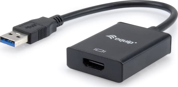 Equip 133385 USB grafisk adapter 1920 x 1080 pixel Sort