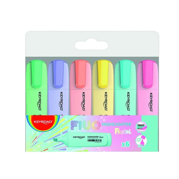Pastel overstregningstuscher 6 farver