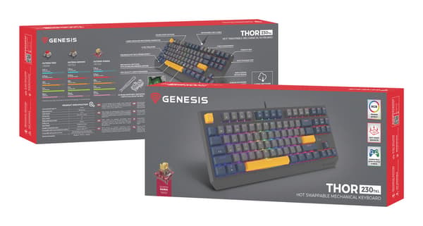 Genesis Thor 230 TKL Naval Blue Negative RGB Outem Panda