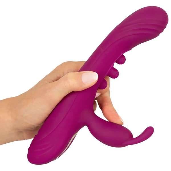 Javida 2F Silikone Dual-Action Vibrator, 7 Tilstande, Genopladelig, 22,5 cm