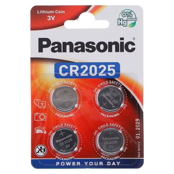 Panasonic-paristo Lithium Power CR2025 4 kpl